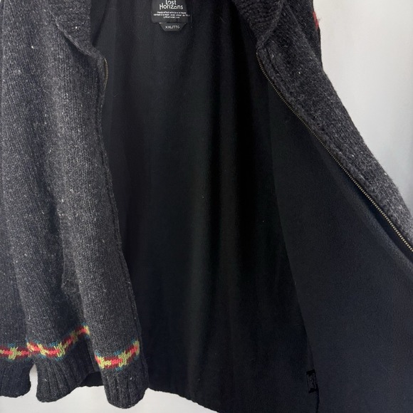 Lost Horizons Handcrafted Wool Jacket XXL Fleece Lined Nepal Deer Floral - Picture 7 of 11